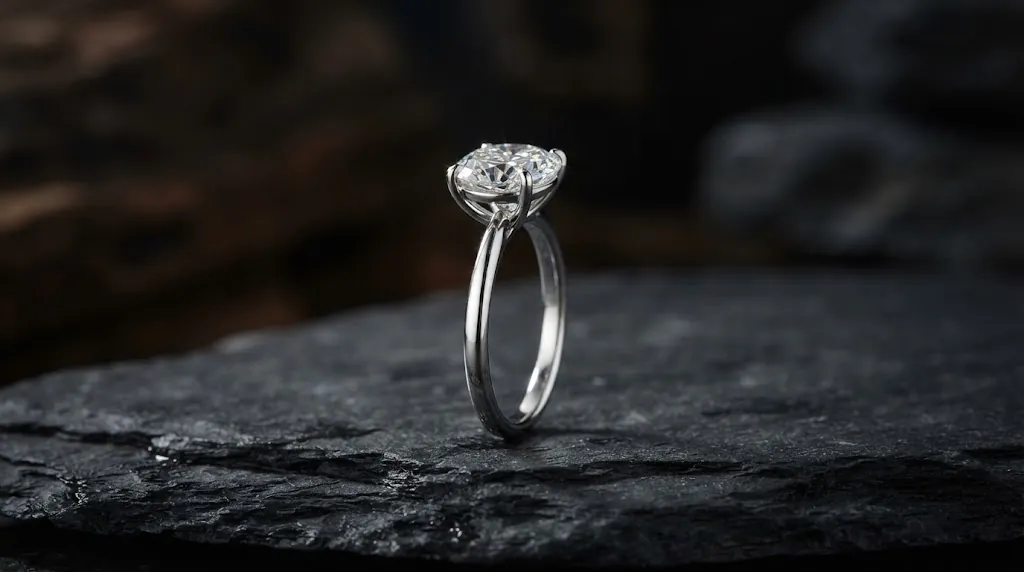 a round diamond solitaire ring