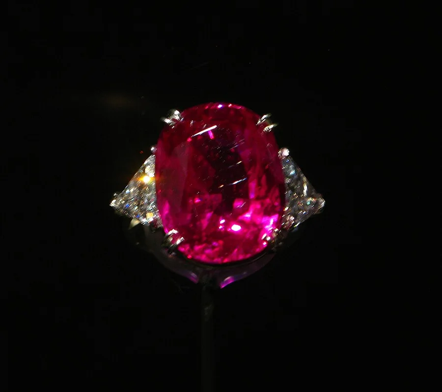 The Carmen Lúcia Ruby: About 23.1 carats, one of the largest fine faceted rubies from Myanmar on public display.