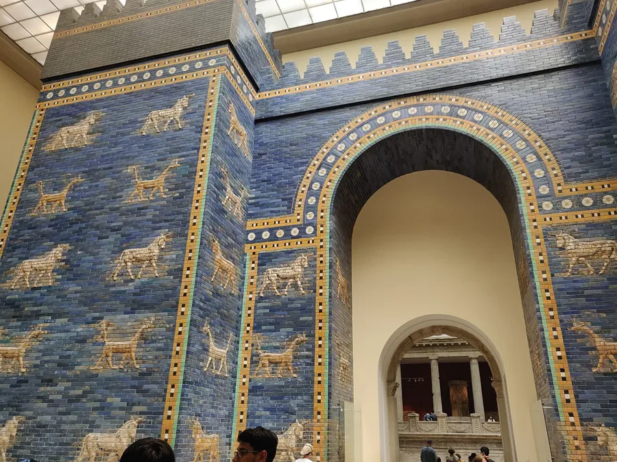 The Ishtar Gate in Berlin: glazed brick, not lapis.