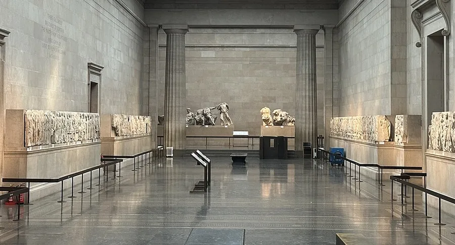 The Parthenon Marbles: Marble sculptures from the Parthenon in Athens, 5th century BC, made under the direction of Phidias; includes 75 m of frieze.
