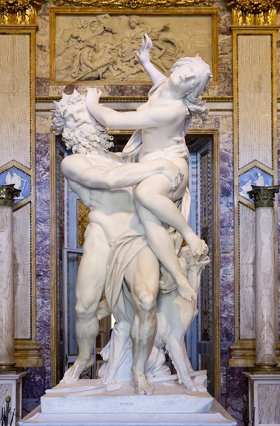 Bernini's Rape of Proserpina: Carrara marble group by Gian Lorenzo Bernini, 1621 to 1622.