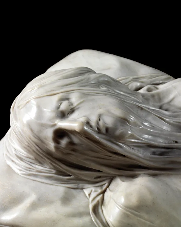 The Veiled Christ: Carved from a single block of white marble by Giuseppe Sanmartino, completed 1753.