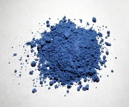 Natural ultramarine: lapis turned to paint: Ground lapis lazuli pigment, the blue of the painters above.