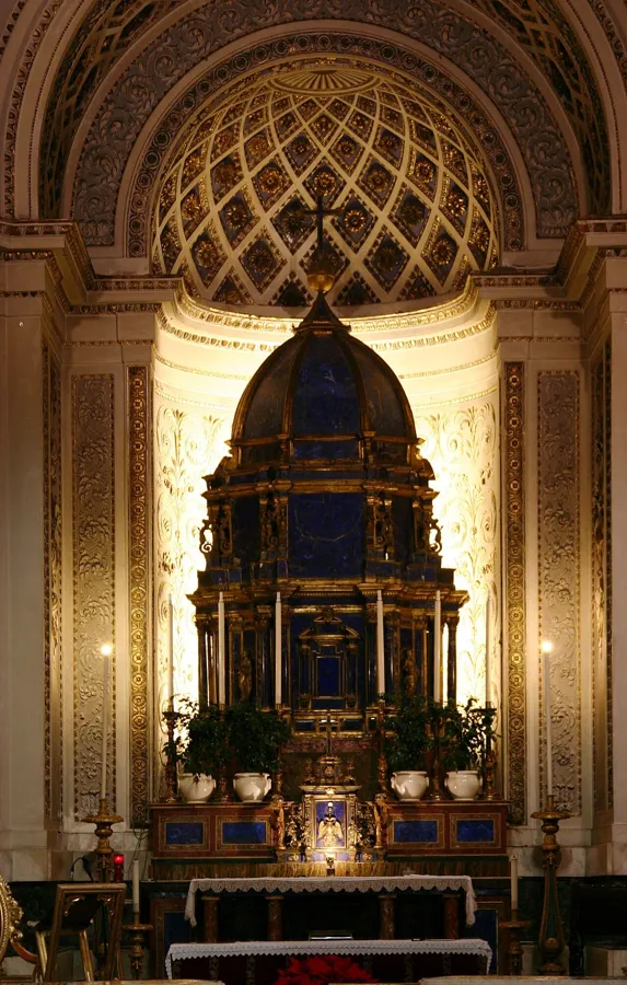 The blue tabernacle of Palermo: A tabernacle covered in lapis lazuli in the Chapel of the Holy Sacrament of Palermo Cathedral, made to a design by Cosimo Fanzago.