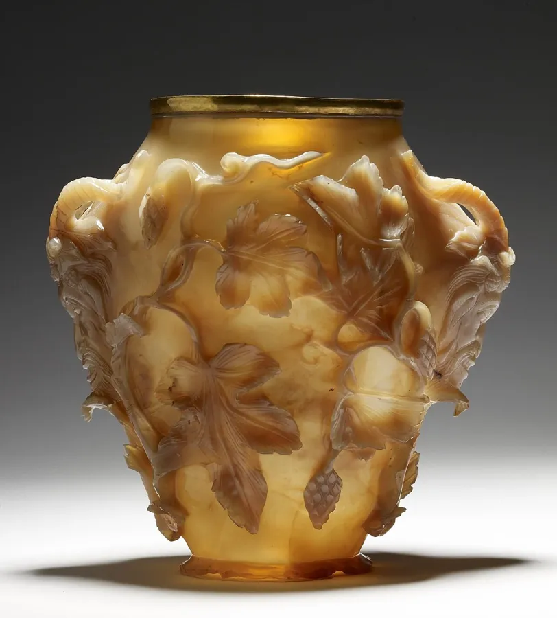 The Rubens Vase: A vase carved in high relief from a single piece of agate, probably in an imperial workshop in Constantinople. It is named after the painter Peter Paul Rubens, who once owned it.