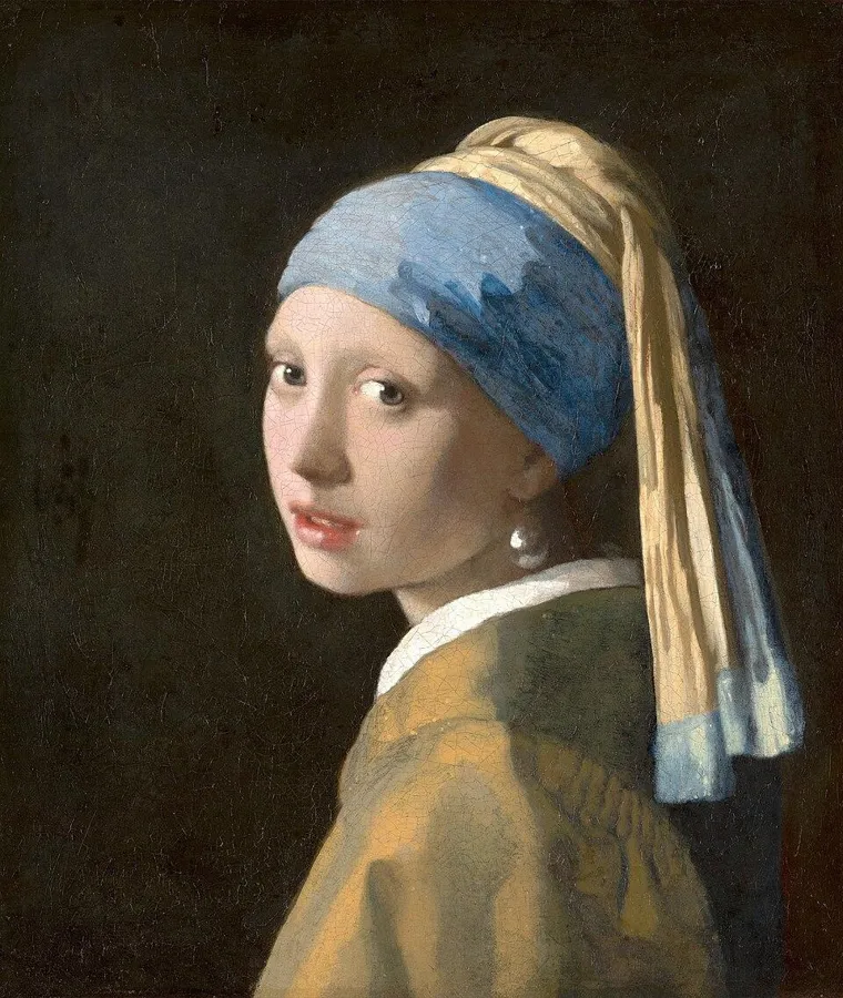 Girl with a Pearl Earring: a turban of lapis: Johannes Vermeer, about 1665. The blue of the turban is natural ultramarine, a pigment ground from lapis lazuli.