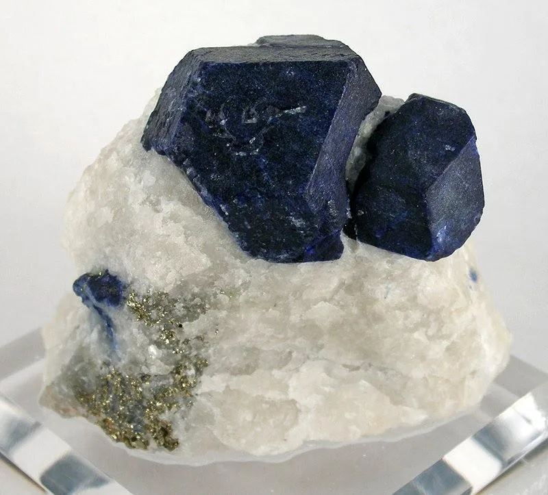 Lazurite crystals from Sar-e-Sang, the blue mineral in lapis.