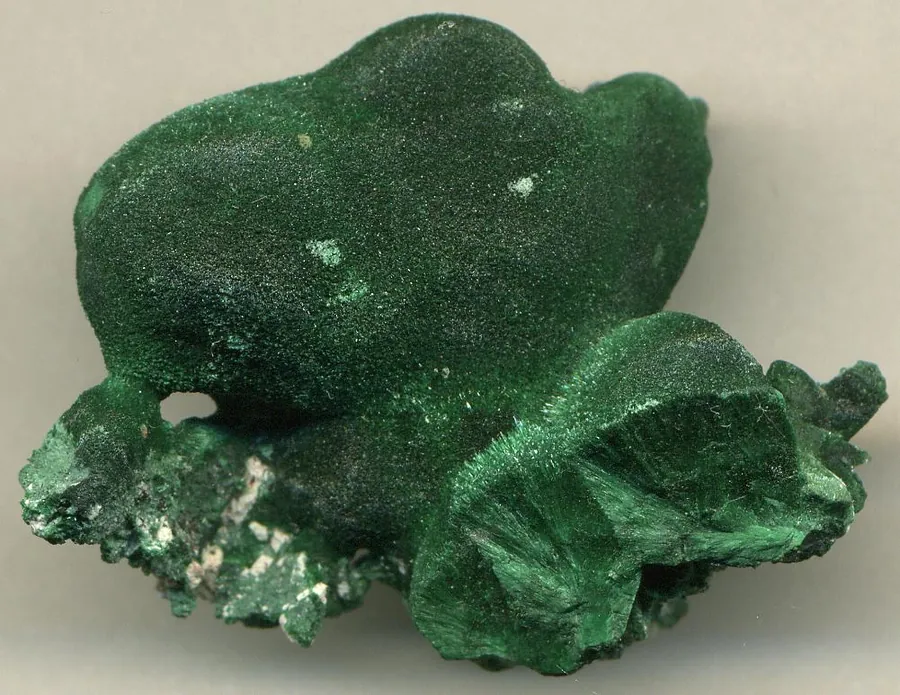 Botryoidal (bubbly) malachite from Milpillas, Sonora, Mexico: the way malachite grows, layer on layer.