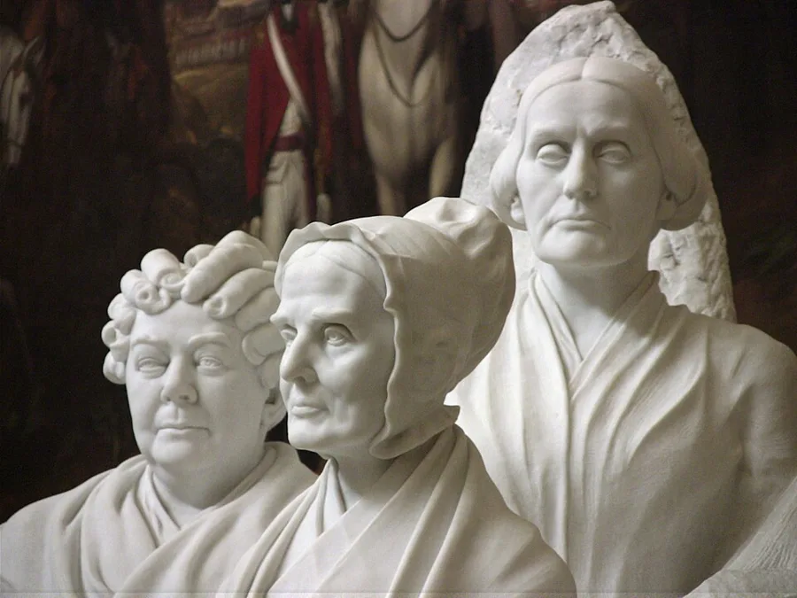 The Portrait Monument in the United States Capitol, carved by Adelaide Johnson from a single block of Carrara marble.