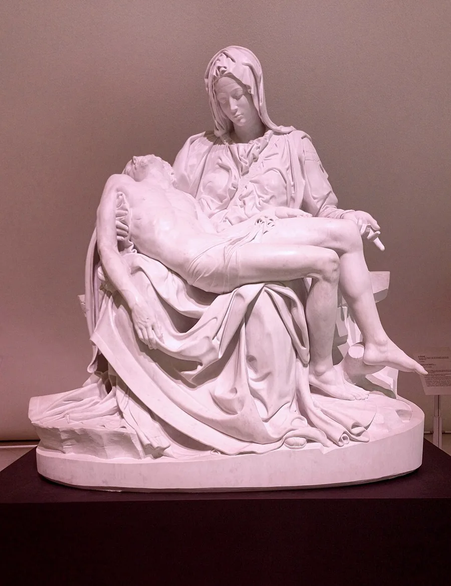 A marble copy of Michelangelo's Pietà made by Robot City Italian Art Factory, now in the Museo Soumaya, Mexico City.