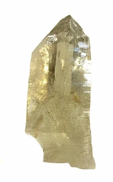 A natural citrine crystal from Araçuaí, Brazil: soft amber, never heated.