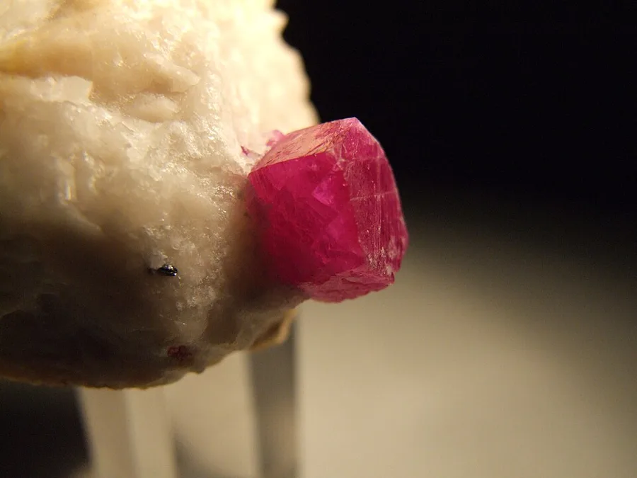 Ruby on marble from Jegdalek, Afghanistan, mined since antiquity.