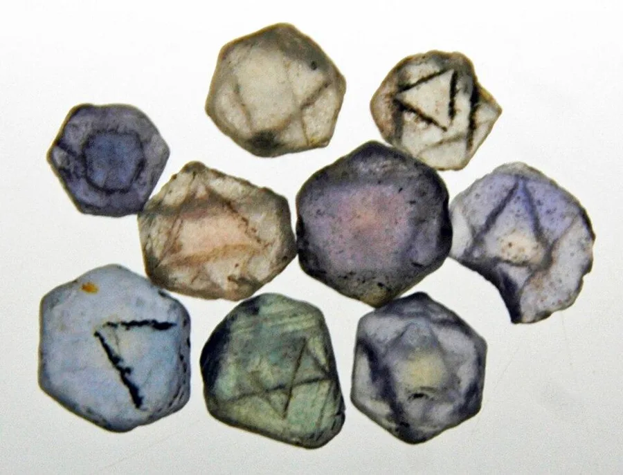 Sapphires from river gravel, Spokane Sapphire Mine, Montana, USA
