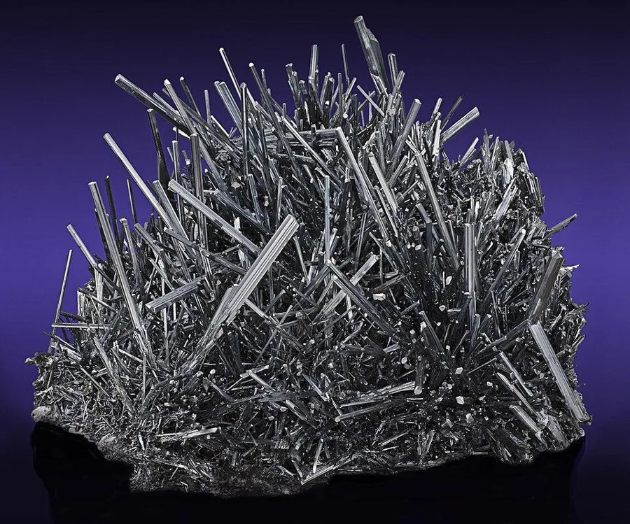 A giant stibnite cluster, Wuning mine, Jiangxi, China